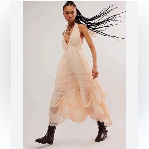 Free People Dresses & Skirts - Free People White/Ivory  NWT
Sunflower Afternoon Bustle
Midi Dress Small